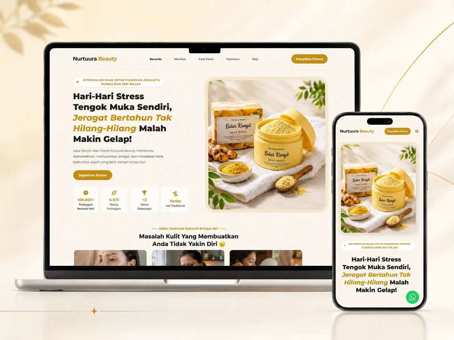 Preview projek landing page produk