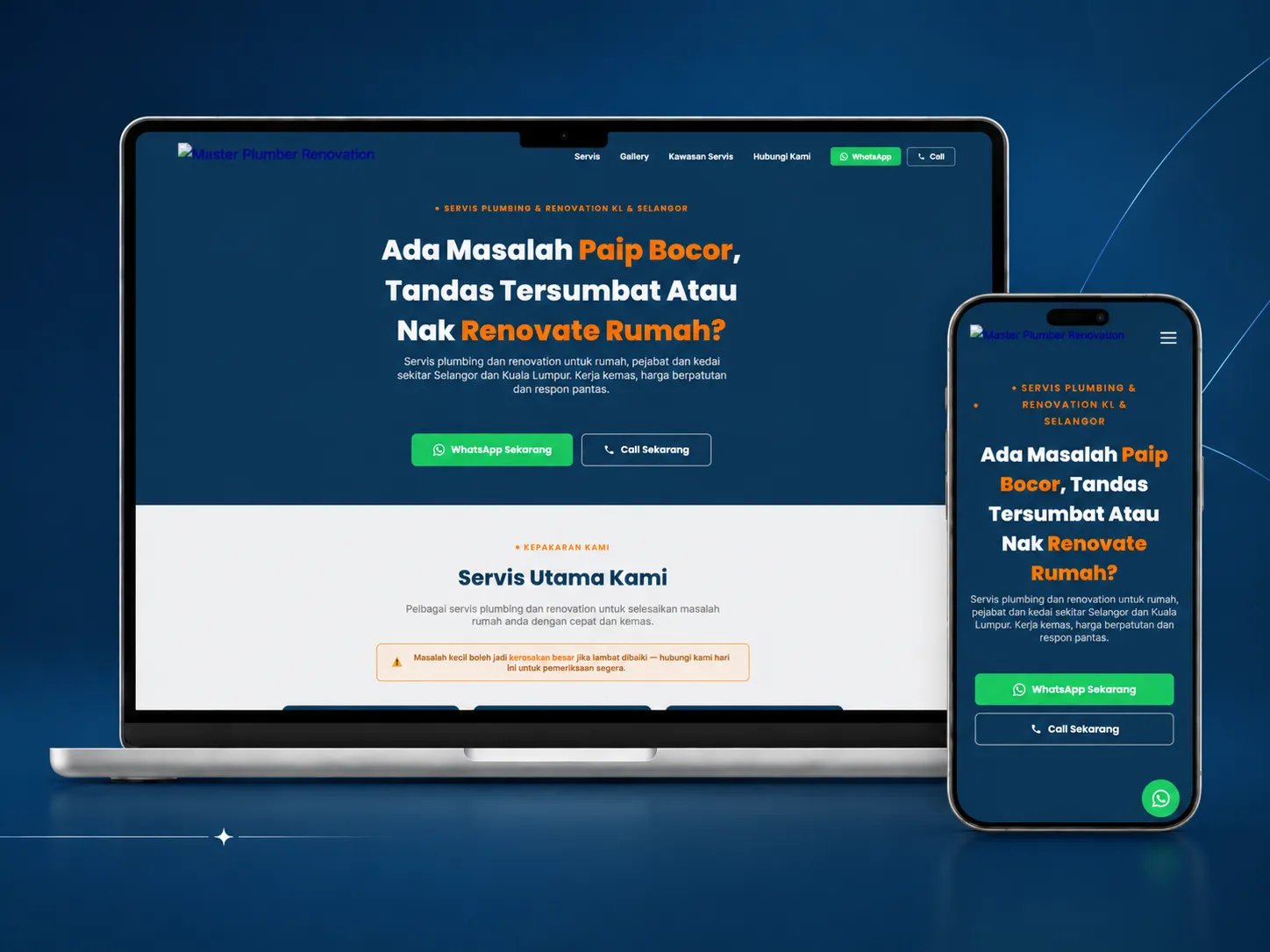 Master Plumber Renovation landing page