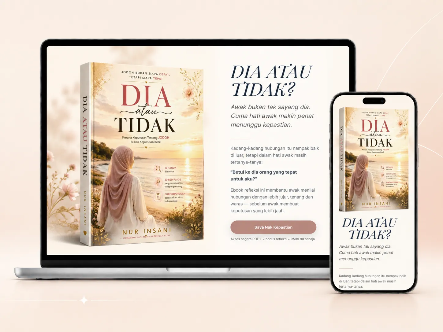 Insani digital ebook landing page