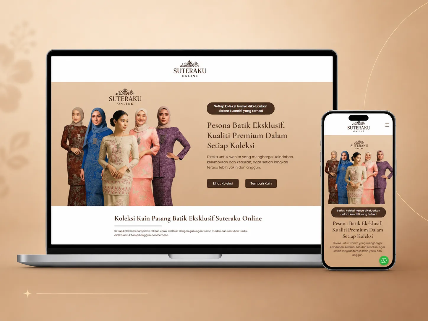 Suteraku Online fashion landing page