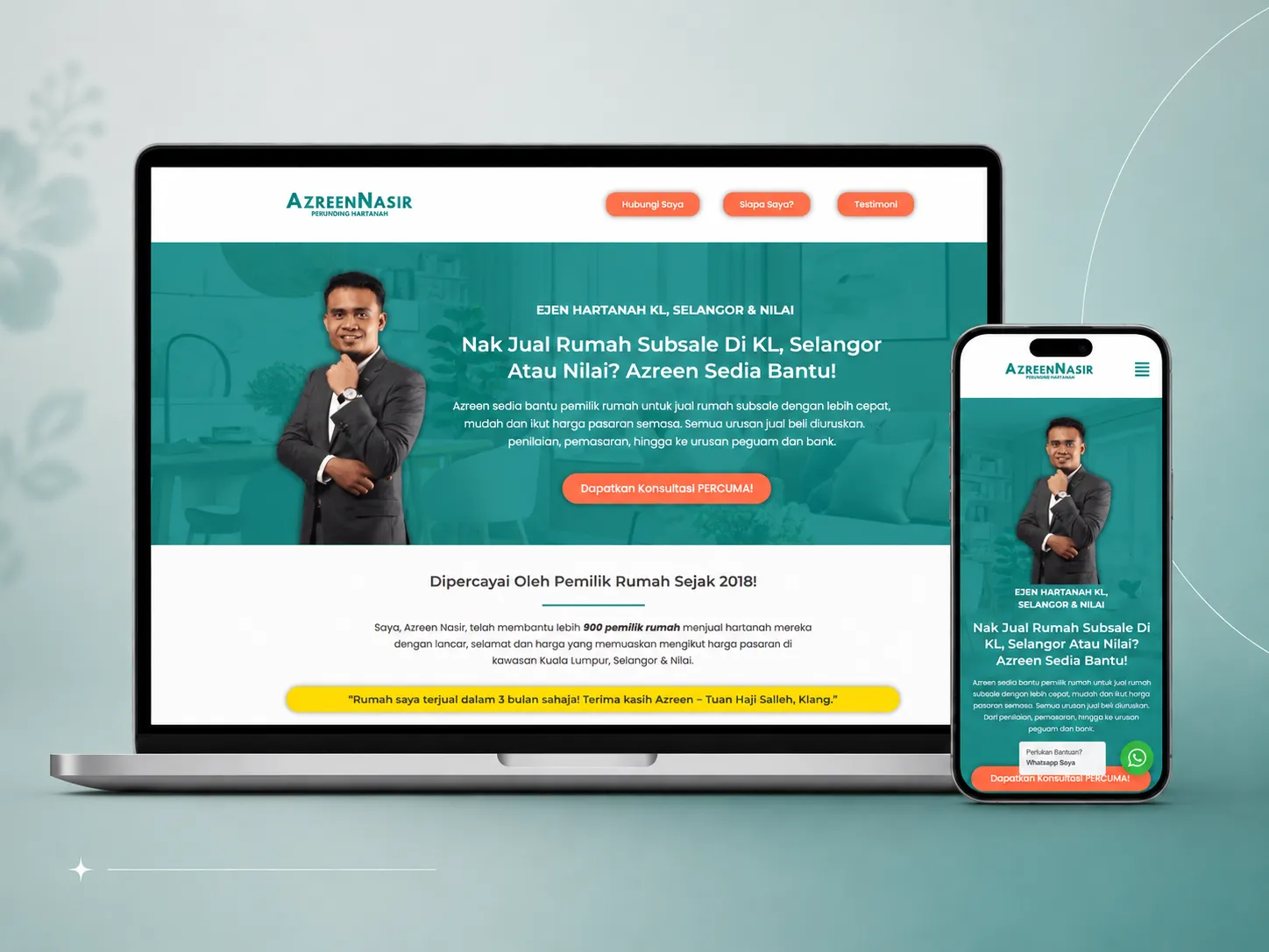 Azreen Property landing page