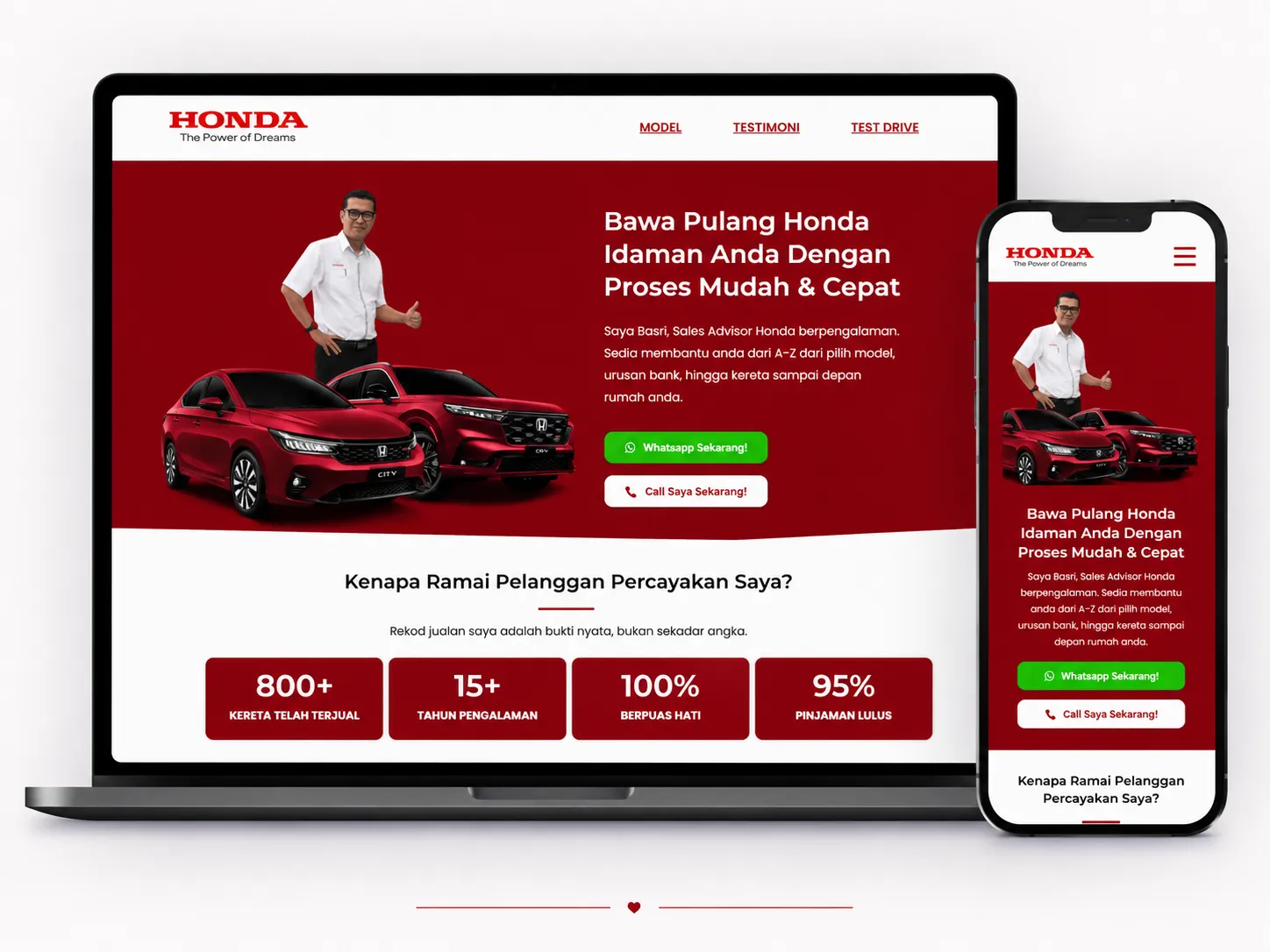 MyHonda2U landing page
