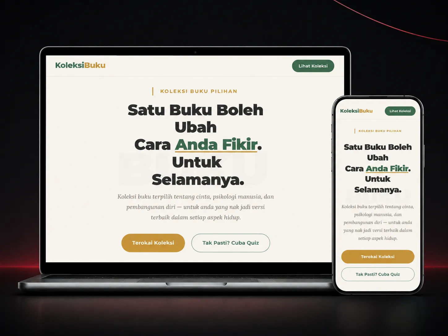 Koleksi Buku ebook landing page